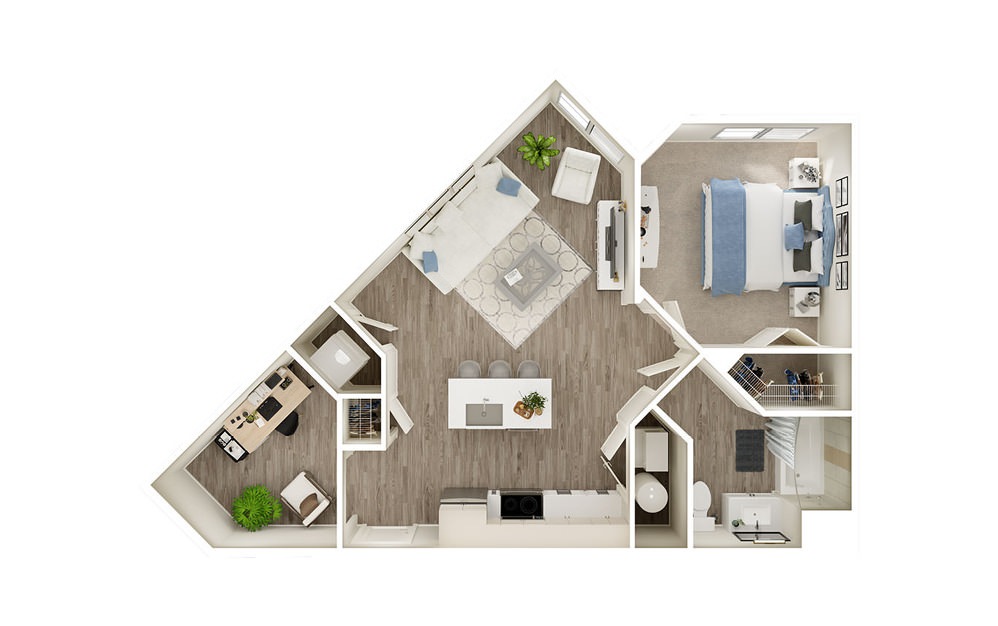 AAD - 1 bedroom floorplan layout with 1 bath and 726 to 730 square feet. AAD - 1 bedroom floorplan layout with 1 bath and 726 to 730 square feet.