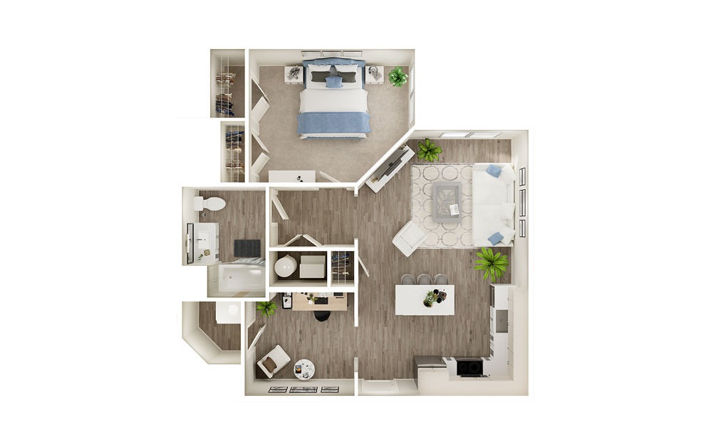 ACD - 1 bedroom floorplan layout with 1 bath and 854 square feet. ACD - 1 bedroom floorplan layout with 1 bath and 854 square feet.
