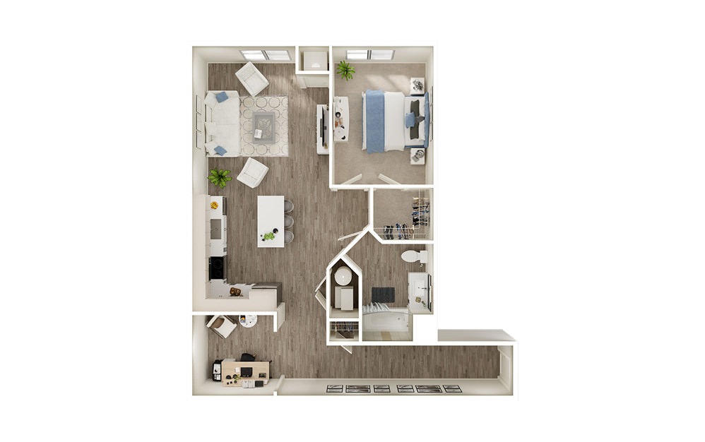 AED - 1 bedroom floorplan layout with 1 bath and 997 square feet. AED - 1 bedroom floorplan layout with 1 bath and 997 square feet.