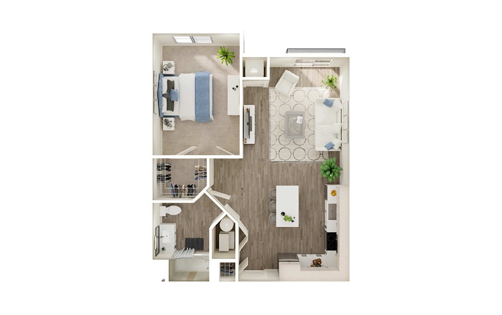 AL1 - 1 bedroom floorplan layout with 1 bath and 713 to 794 square feet. AL1 - 1 bedroom floorplan layout with 1 bath and 713 to 794 square feet.