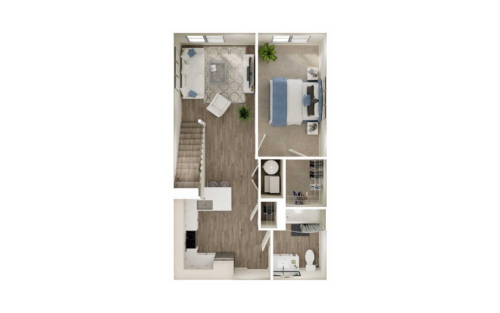 AQ1L - 1 bedroom floorplan layout with 1 bath and 792 to 839 square feet. (Floor 1) AQ1L - 1 bedroom floorplan layout with 1 bath and 792 to 839 square feet. (Floor 1)