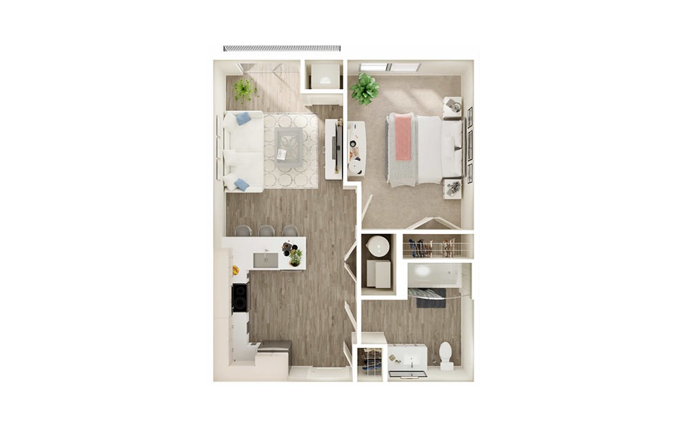 AQ3 - 1 bedroom floorplan layout with 1 bath and 604 square feet. AQ3 - 1 bedroom floorplan layout with 1 bath and 604 square feet.