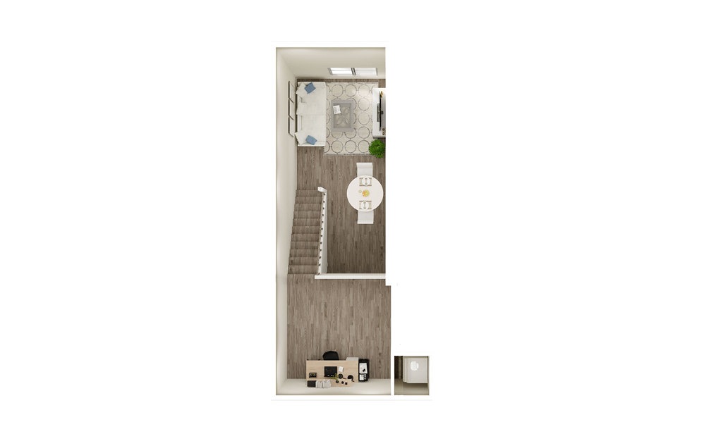 AQ4L - 1 bedroom floorplan layout with 1 bath and 758 square feet. (Floor 2)