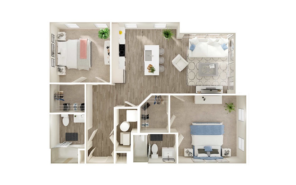BP - 2 bedroom floorplan layout with 2 baths and 1001 square feet. BP - 2 bedroom floorplan layout with 2 baths and 1001 square feet.