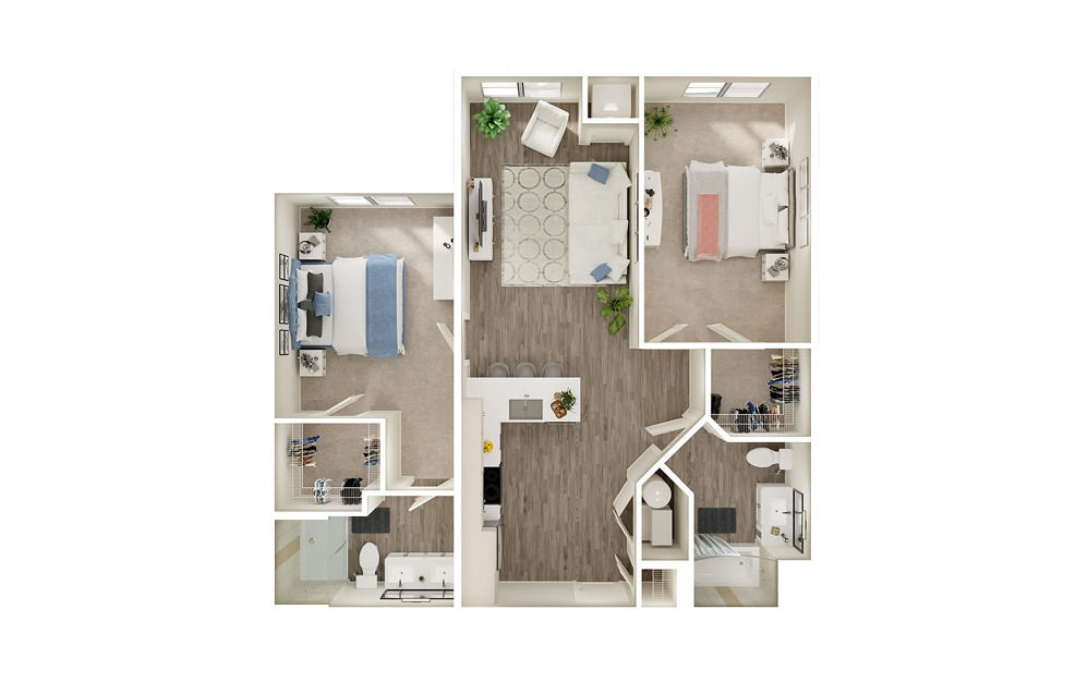 BR - 2 bedroom floorplan layout with 2 baths and 1000 square feet. BR - 2 bedroom floorplan layout with 2 baths and 1000 square feet.