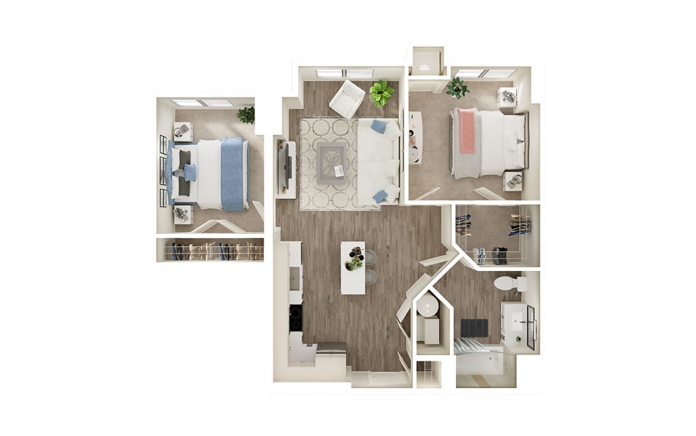 BT - 2 bedroom floorplan layout with 1 bath and 829 square feet. BT - 2 bedroom floorplan layout with 1 bath and 829 square feet.